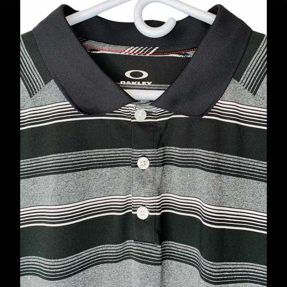 Oakley Hydrolix Men’s XL Polo Shirt Striped - Picture 3 of 8
